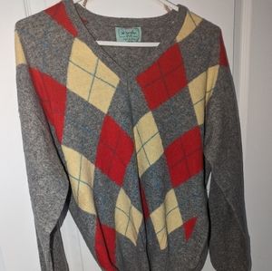 Benetton vintage argyle wool sweater, size m-l